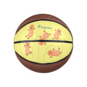 かわいいハッピージャンプ落花生の漫画イラストレーション ミニバスケットボール (正面)