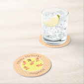 かわいいハッピージャンプ落花生の漫画イラストレーション ラウンドペーパーコースター (インサイチュ)