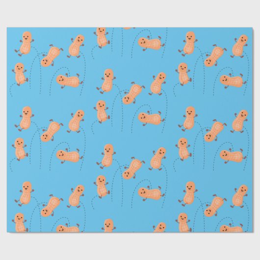 かわいいハッピージャンプ落花生の漫画イラストレーション ラッピングペーパー (フラット)