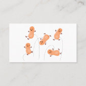 かわいいハッピージャンプ落花生の漫画イラストレーション 名刺 (裏面)