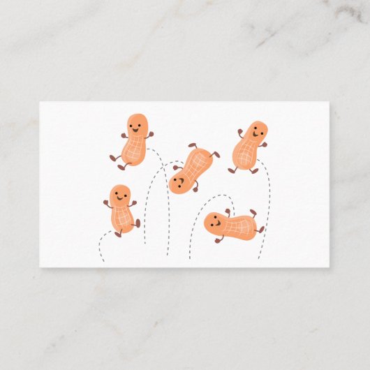 かわいいハッピージャンプ落花生の漫画イラストレーション 名刺 (裏面)