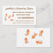 かわいいハッピージャンプ落花生の漫画イラストレーション 名刺 (正面/裏面)