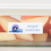 かわいいハッピージャンペンギンの漫画パーソナライズされた ラベル (貼付)