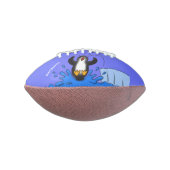 かわいいハッピージャンペンギン漫画イラストレーション アメリカンフットボール (回転90)