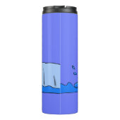 かわいいハッピージャンペンギン漫画イラストレーション タンブラー (裏面)