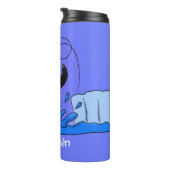 かわいいハッピージャンペンギン漫画イラストレーション タンブラー (回転右)