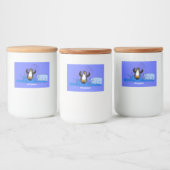 かわいいハッピージャンペンギン漫画イラストレーション フードラベル (ボトル)