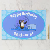 かわいいハッピージャンペンギン漫画イラストレーション ペーパーパッド (インサイチュ)