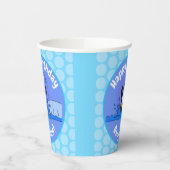 かわいいハッピージャンペンギン漫画イラストレーション 紙コップ (左)