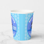 かわいいハッピージャンペンギン漫画イラストレーション 紙コップ (右)