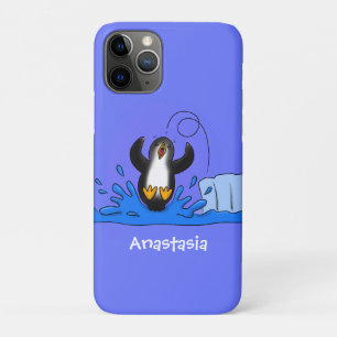 かわいいハッピージャンペンギン漫画イラストレーション iPhone 11 PROケース