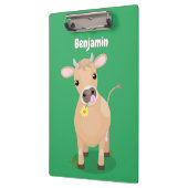 かわいいハッピージャージーの牛と花の漫画 クリップボード (左)