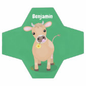 かわいいハッピージャージーの牛と花の漫画 サッカーボール (フラット)