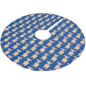 かわいいハッピージャージーの牛と花の漫画 ブラッシュドポリエステルツリースカート (アングル)