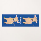 かわいいハッピージャージーの牛と花の漫画 ヨガマット (正面(横))