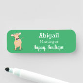 かわいいハッピージャージーの牛と花の漫画 名札 (インサイチュ)