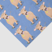 かわいいハッピージャージーの牛と花の漫画 薄葉紙 (詳細)