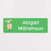 かわいいハッピージャージーの牛の漫画パーソナライズされた ラベル (デザイン2)