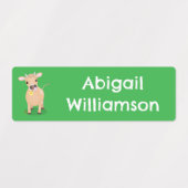 かわいいハッピージャージーの牛の漫画パーソナライズされた ラベル (デザイン1)