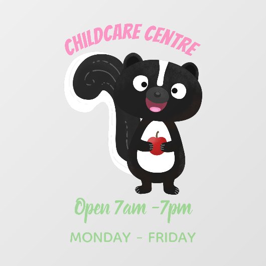 かわいいハッピースカンクアニメイラストレーション ウィンドウサイン (シート)