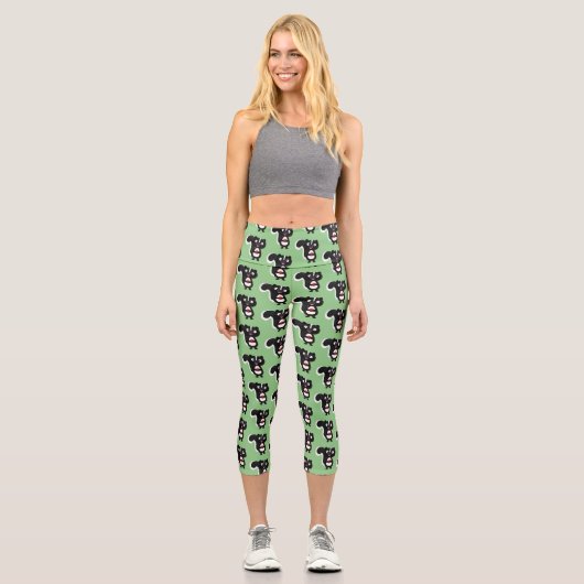 かわいいハッピースカンクアニメイラストレーション カプリレギンス (正面)