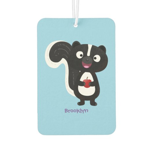 かわいいハッピースカンクアニメイラストレーション カーエアーフレッシュナー (裏面)