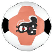 かわいいハッピースカンクアニメイラストレーション サッカーボール (回転)