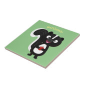 かわいいハッピースカンクアニメイラストレーション タイル (側面)