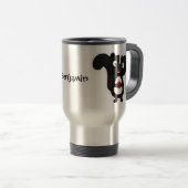 かわいいハッピースカンクアニメイラストレーション トラベルマグ (正面右)