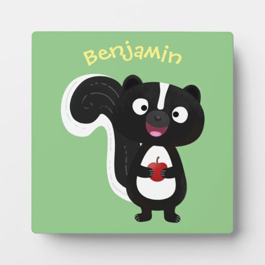 かわいいハッピースカンクアニメイラストレーション フォトプラーク (正面)