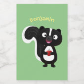 かわいいハッピースカンクアニメイラストレーション フードラベル (シングルラベル)