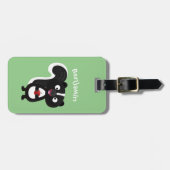 かわいいハッピースカンクアニメイラストレーション ラゲッジタグ (正面横)