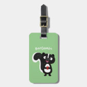 かわいいハッピースカンクアニメイラストレーション ラゲッジタグ (正面縦)