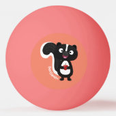 かわいいハッピースカンクアニメイラストレーション 卓球ボール (裏面)