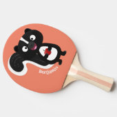 かわいいハッピースカンクアニメイラストレーション 卓球ラケット (横)
