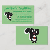 かわいいハッピースカンクアニメイラストレーション 名刺 (正面/裏面)