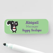 かわいいハッピースカンクアニメイラストレーション 名札 (インサイチュ)