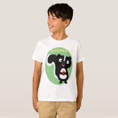 かわいいハッピースカンクアニメイラストレーション Tシャツ (正面フル)