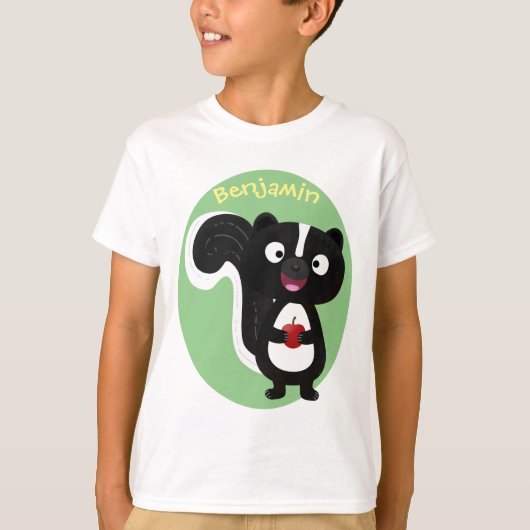 かわいいハッピースカンクアニメイラストレーション Tシャツ (正面)