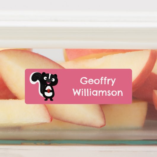 かわいいハッピースカンクパーソナライズされた漫画 ラベル (貼付)