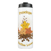 かわいいハッピースター&ビーンズコーヒー好パーソナライズされたき タンブラー (正面)