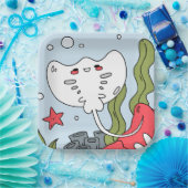 かわいいハッピースティングレイアートを海の下にパーティー ペーパープレート (パーティー)