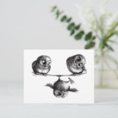 かわいいハッピースポーティなフクロウ ポストカード (スタンド正面)