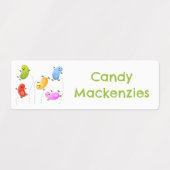 かわいいハッピーゼリービーンズのジャンプパーソナライズされた漫画 ラベル (デザイン1)