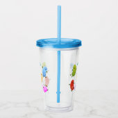 かわいいハッピーゼリービーンズ跳び漫画イラストレーション アクリルタンブラー (右)