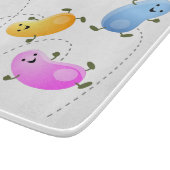 かわいいハッピーゼリービーンズ跳び漫画イラストレーション カッティングボード (角)