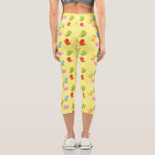 かわいいハッピーゼリービーンズ跳び漫画イラストレーション カプリレギンス (裏面)