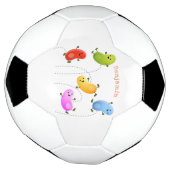 かわいいハッピーゼリービーンズ跳び漫画イラストレーション サッカーボール (回転)