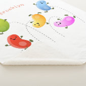 かわいいハッピーゼリービーンズ跳び漫画イラストレーション シェルパブランケット (3/4)