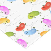 かわいいハッピーゼリービーンズ跳び漫画イラストレーション ショートテーブルランナー (コーナー)